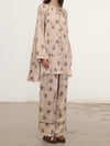 Mutedance 25 Autumn/Winter Elastic Waist Drawstring Loose Casual Pants Flower Dye MD-MD25FW80-khaki (MD25FW77)
